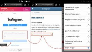 instagram hesabı silme
